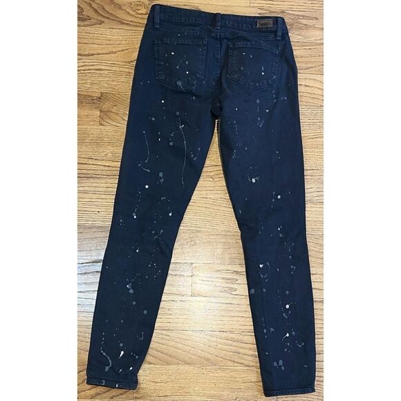 PAIGE Edgemont Grey Zip Paint Splatter Skinny Jeans Size 28 - Picture 4 of 10